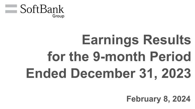 SoftBank — Earnings Results for the 9-month Period Ended December 31, 2023 investment banking deck cover