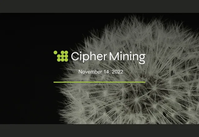 Cipher Mining investment banking deck cover