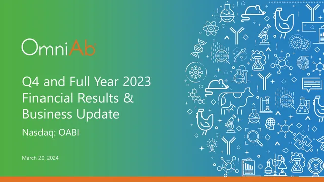 Omniab — Q4 and Full Year 2023 Financial Results & Business Update investment banking deck cover
