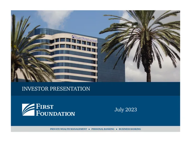 First Foundation — Investor Presentation investment banking deck cover