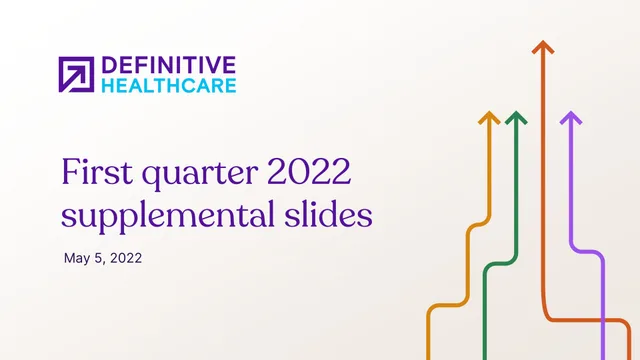 Definitive Healthcare — First quarter 2022 supplemental slides investment banking deck cover