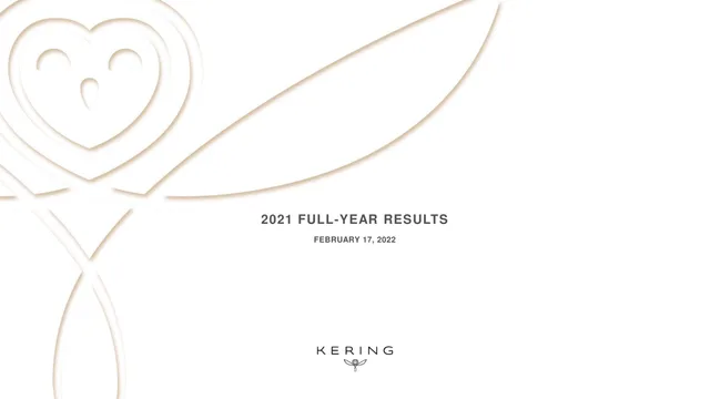 Kering — 2021 Full-year Results investment banking deck cover