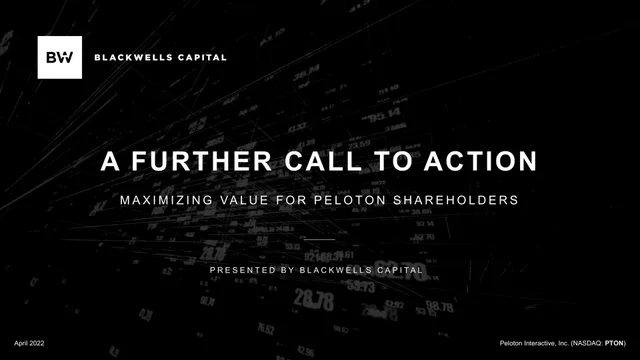 Blackwells Capital — A Further Call To Action investment banking deck cover