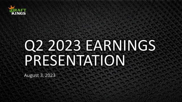 Draftkings — Q2 2023 Earnings Presentation investment banking deck cover
