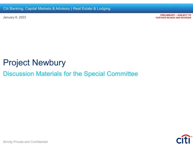 Citi — Project Newbury deck cover