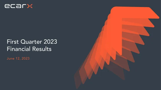 Ecarx — First Quarter 2023 Financial Results investment banking deck cover