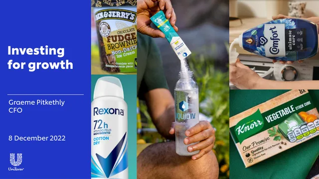 Unilever — Investing for growth investment banking deck cover