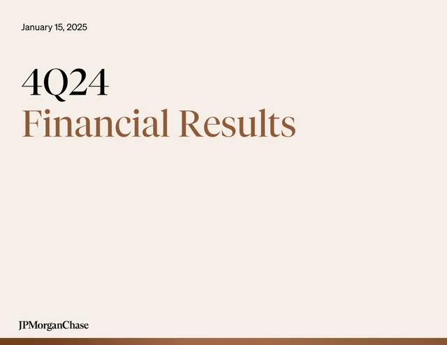 J P Morgan — 4Q24 Financial Results deck cover