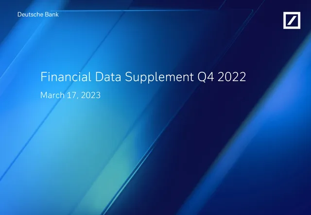 Deutsche Bank — Financial Data Supplement Q4 2022 investment banking deck cover