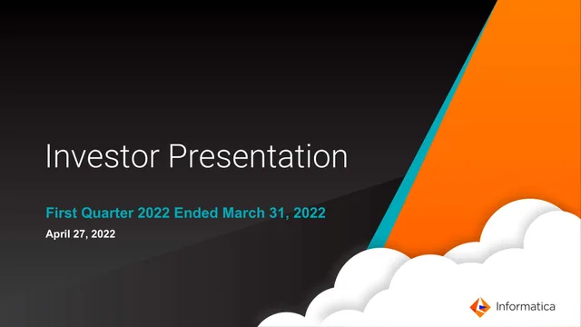 Informatica — Investor Presentation investment banking deck cover