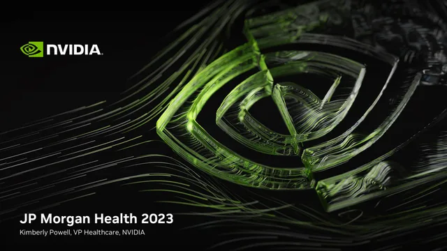 Nvidia — JP Morgan Health 2023 investment banking deck cover