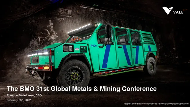 Vale — The BMO 31st Global Metals & Mining Conference investment banking deck cover