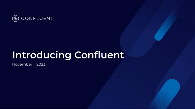 Confluent — Introducing Confluent investment banking deck cover