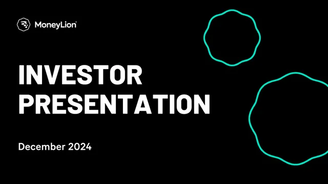 Moneylion — Investor Presentation investment banking deck cover