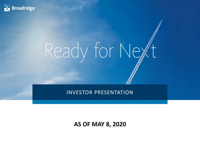 Broadridge Financial Solutions — Ready for Next investment banking deck cover