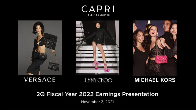 Capri Holdings — Cover Slide investment banking deck cover