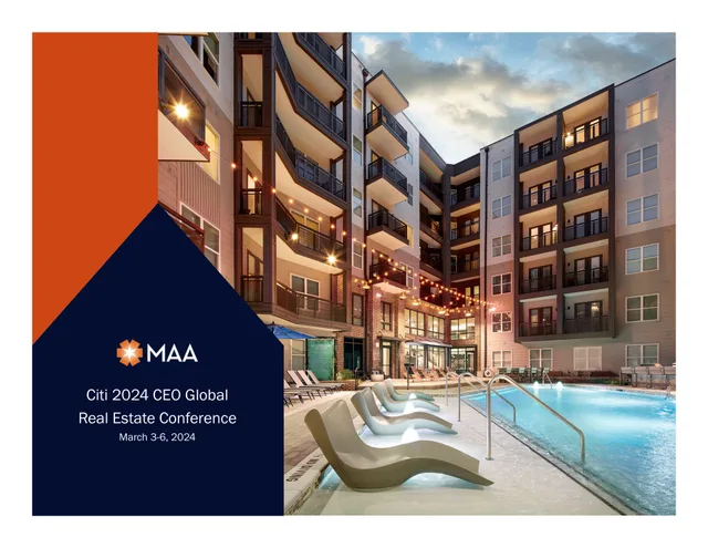 Mid America Apartment Communities — Cover Slide investment banking deck cover