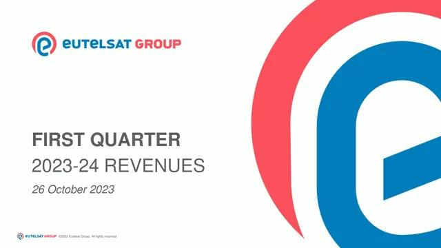 Eutelsat — First Quarter 2023-24 Revenues investment banking deck cover