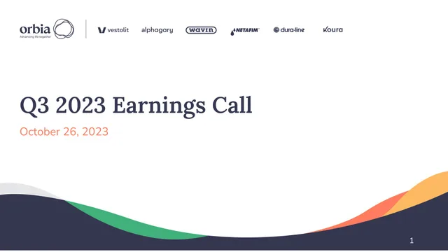 Orbia — Q3 2023 Earnings Call investment banking deck cover