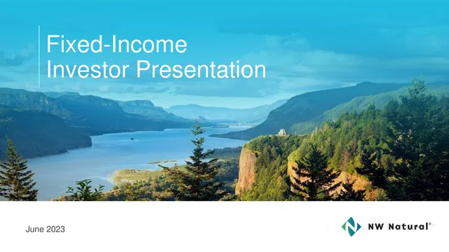 NW Natural Holdings — Fixed-Income Investor Presentation investment banking deck cover