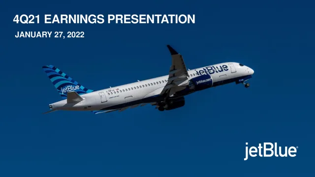 Jetblue — 4q21 Earnings Presentation investment banking deck cover