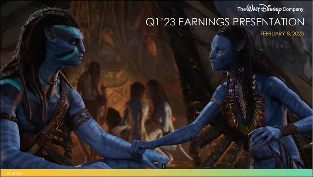 Disney — Q1'23 Earnings Presentation investment banking deck cover