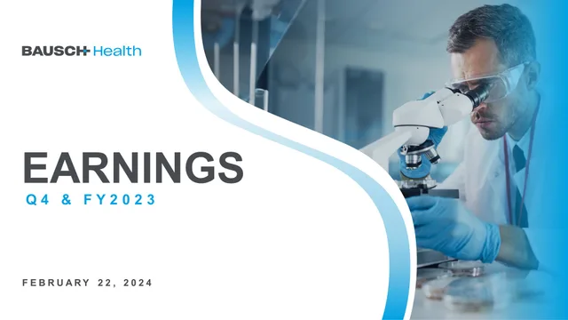 Bausch Health — Cover Slide investment banking deck cover