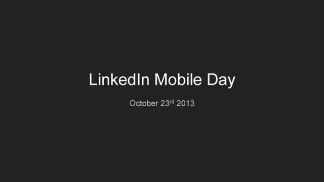 Linkedin — LinkedIn Mobile Day investment banking deck cover