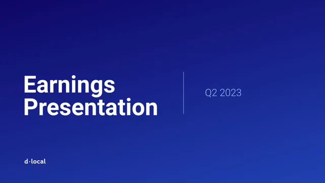 Dlocal — Earnings Presentation investment banking deck cover