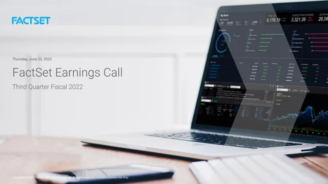 Factset — FactSet Earnings Call investment banking deck cover