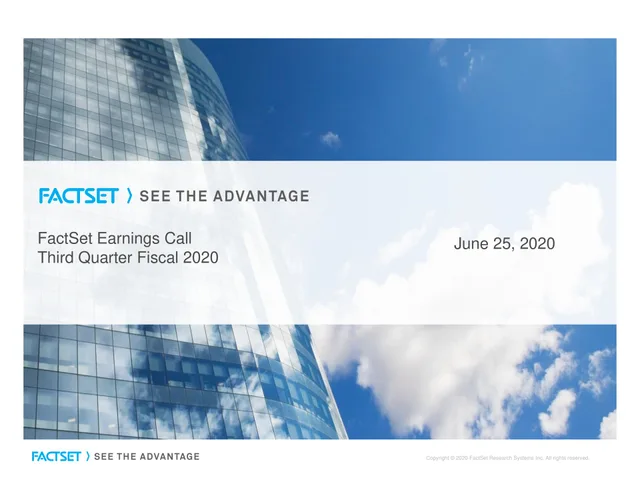Factset — Title Slide investment banking deck cover