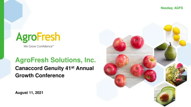 Agrofresh — AgroFresh Solutions, Inc. investment banking deck cover