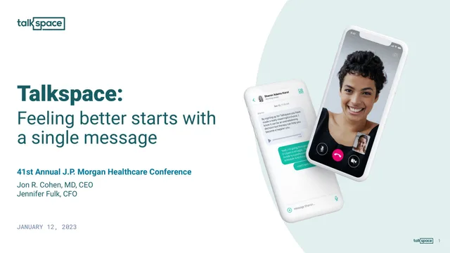 Talkspace — Talkspace: Feeling better starts with a single message investment banking deck cover