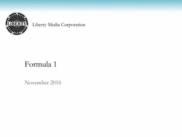 Liberty Media — Formula 1 investment banking deck cover