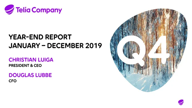 Telia Company — Year-end Report January – December 2019 investment banking deck cover