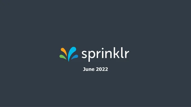 Sprinklr — cover slide investment banking deck cover