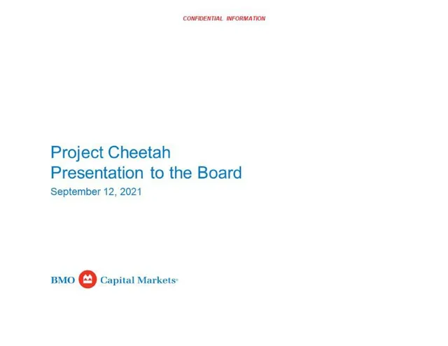 Bmo Capital Markets — Project Cheetah investment banking deck cover
