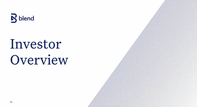 Blend — Investor Overview investment banking deck cover