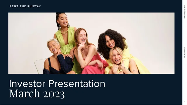 Rent The Runway — Investor Presentation investment banking deck cover