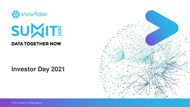 Snowflake — Investor Day 2021 investment banking deck cover