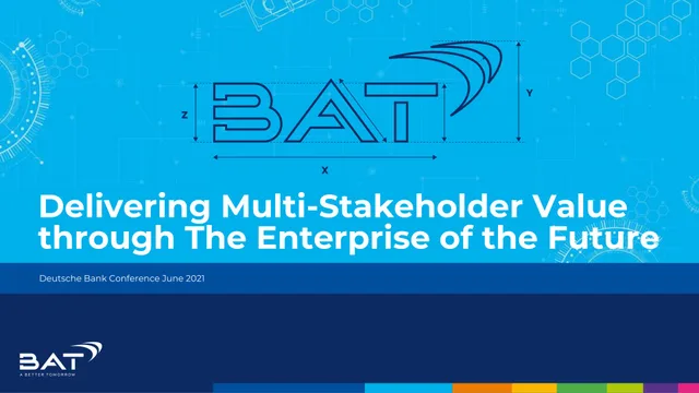 Bat — Delivering Multi-Stakeholder Value through The Enterprise of the Future investment banking deck cover