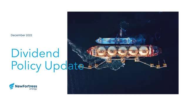 Newfortress Energy — Dividend Policy Update investment banking deck cover