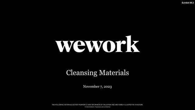 Wework — Cleansing Materials investment banking deck cover