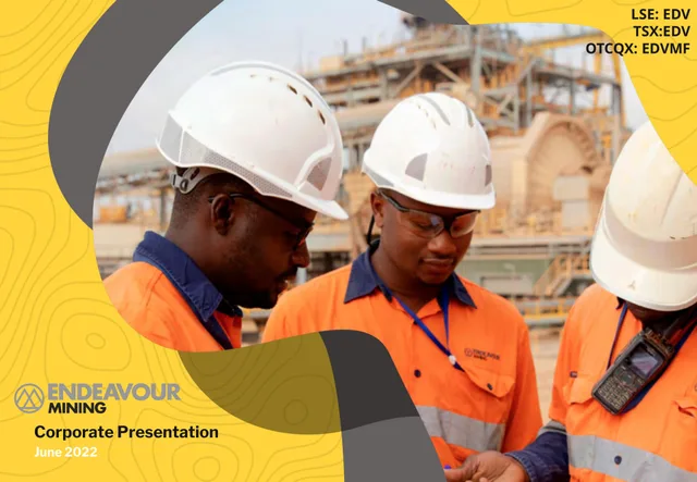 Endeavour Mining — Corporate Presentation investment banking deck cover