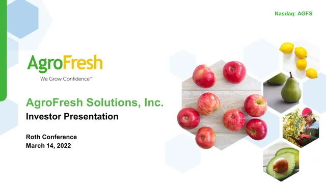 Agrofresh — AgroFresh Solutions, Inc. investment banking deck cover