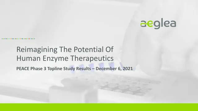 Aeglea Biotherapeutics — Reimagining The Potential Of Human Enzyme Therapeutics investment banking deck cover