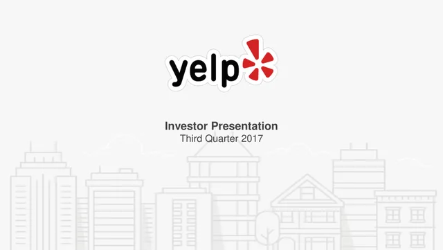 Yelp — Investor Presentation investment banking deck cover
