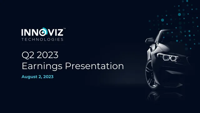 Innoviz — Q2 2023 Earnings Presentation investment banking deck cover