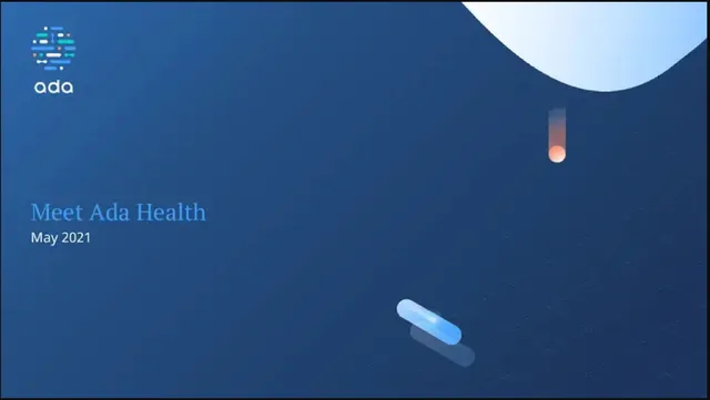 Ada Health — Meet Ada Health investment banking deck cover