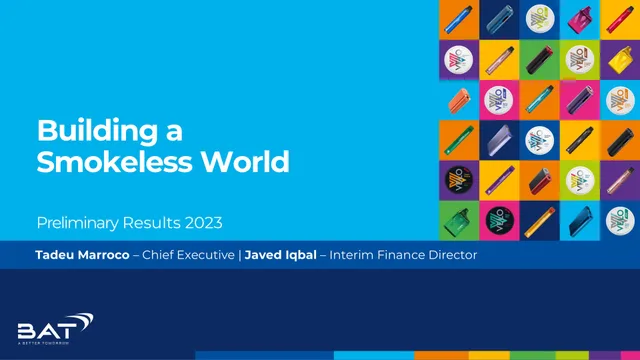 Bat — Building a Smokeless World investment banking deck cover